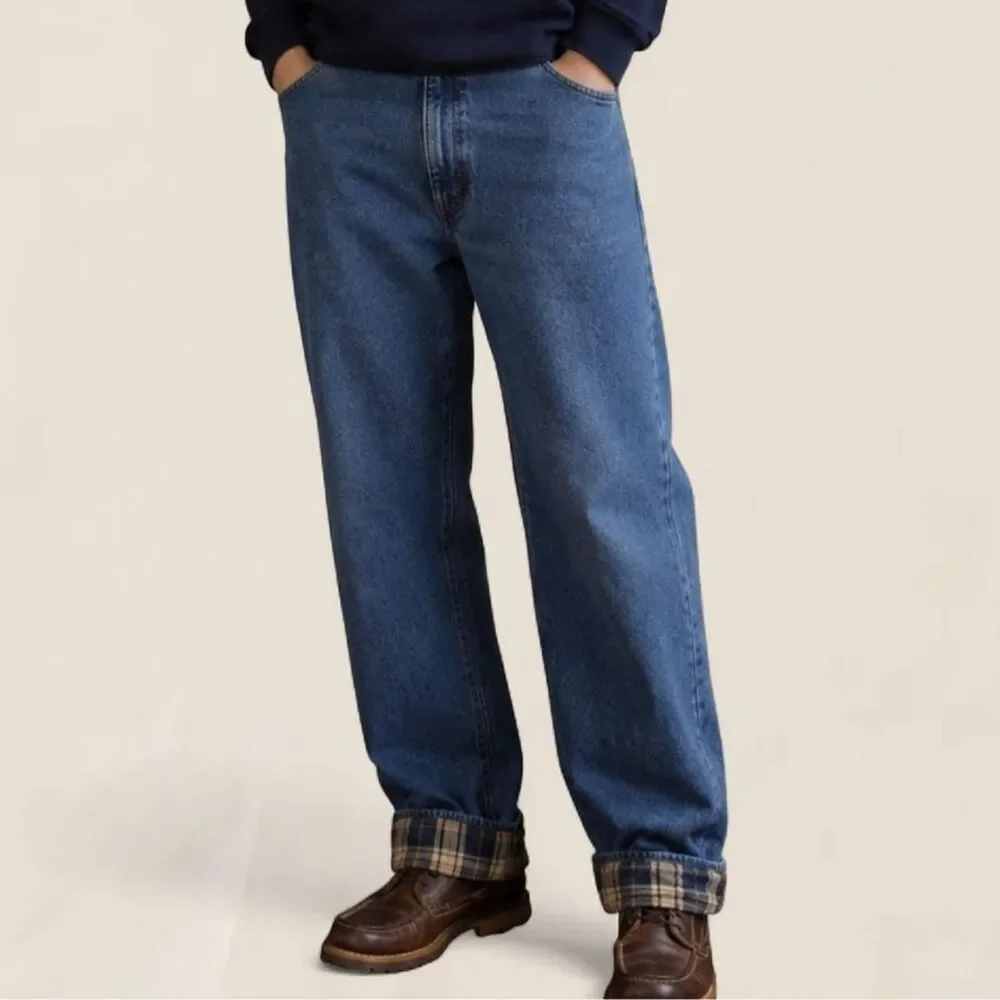 Vintage L.L.Bean Flannel Lined Natural Fit Jeans Gorpcore Old money  40 x 30